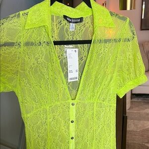 NWT Urban Outfitters Neon Green Lace maxi Dress